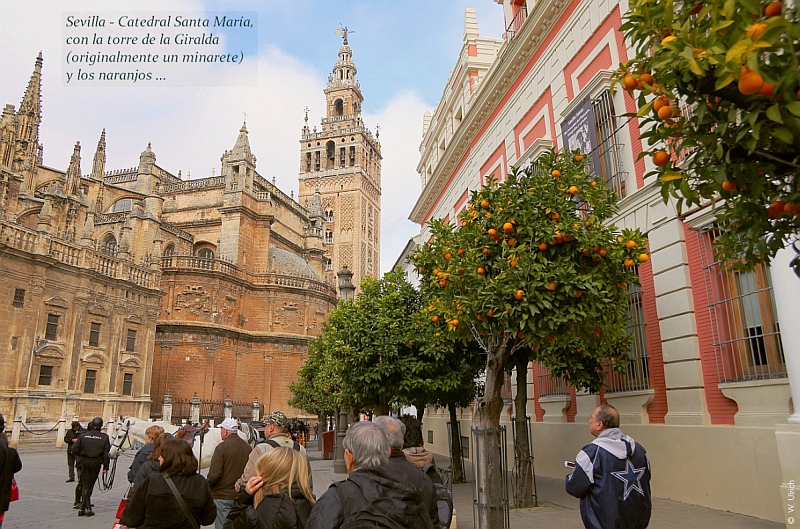Sevilla's Santa Maria Cathedral with the Giralda tour (a minaret integrated in the cathedral)