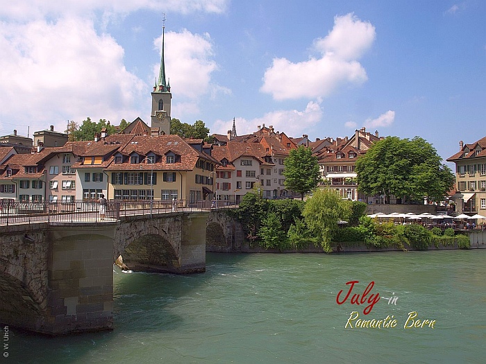 Summer in Bern's old town, at the Aare River